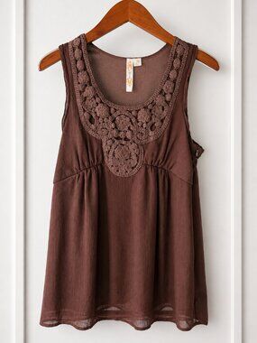 Boho Crochet Detail Blouse – Size M